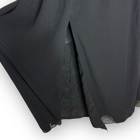 Lulus I'm All Yours Black Ruffled Maxi Dress Slit Women’s Size Large NWT - Picture 8 of 15